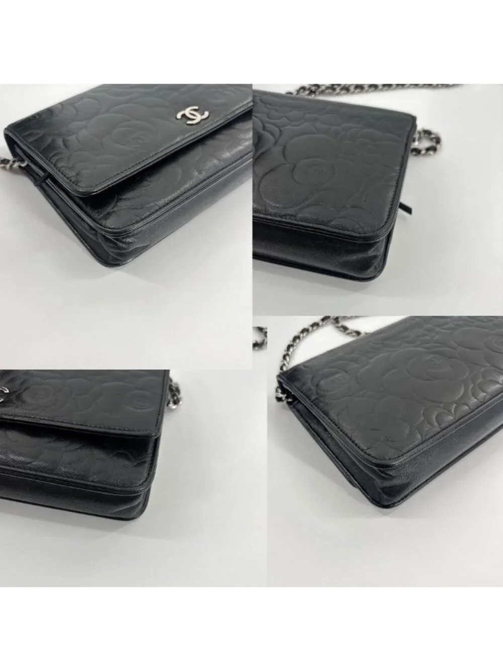 Chanel Super Camellia Black Chain Shoulder